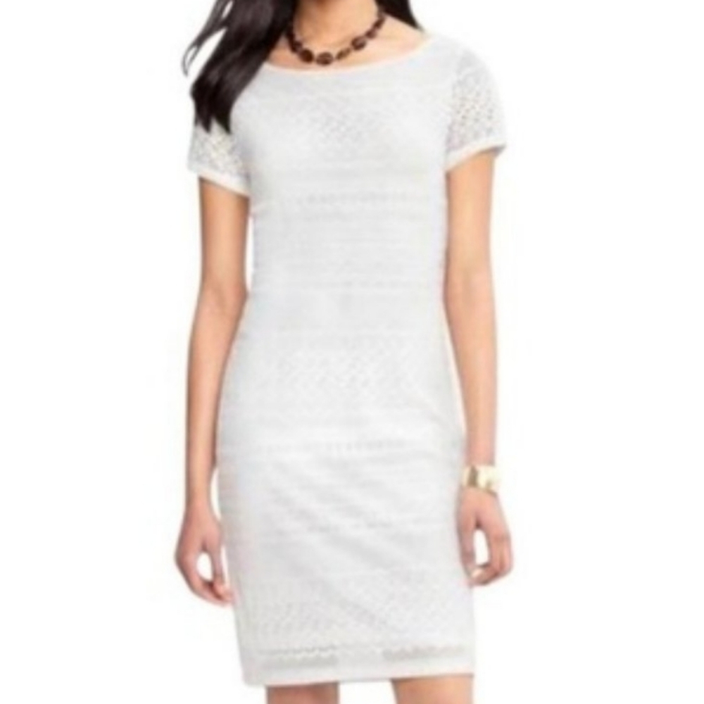 Banana Republic Cap Sleeve White Lace Dress